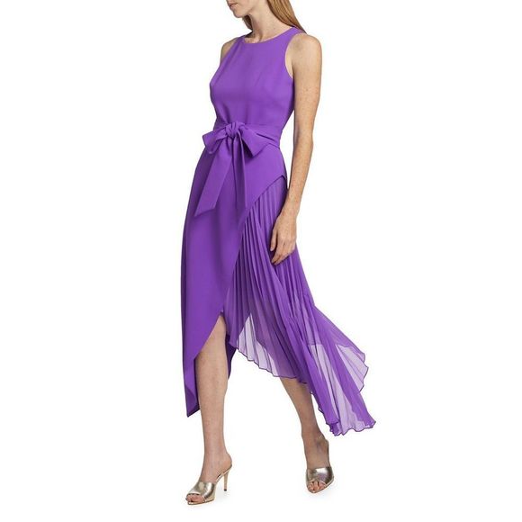 Badgley Mischka | Dresses | Badgley Mischkabelted Tulipskirt Mididress